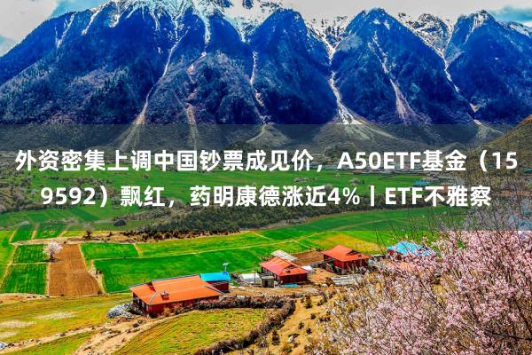 外资密集上调中国钞票成见价，A50ETF基金（159592）飘红，药明康德涨近4%丨ETF不雅察