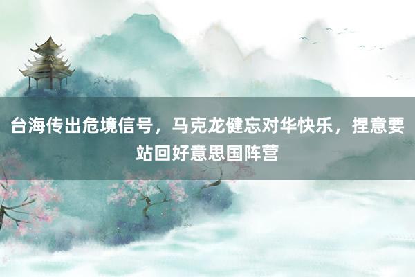 台海传出危境信号，马克龙健忘对华快乐，捏意要站回好意思国阵营
