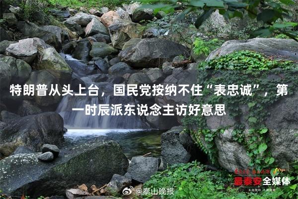 特朗普从头上台，国民党按纳不住“表忠诚”，第一时辰派东说念主访好意思