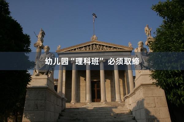 幼儿园“理科班” 必须取缔