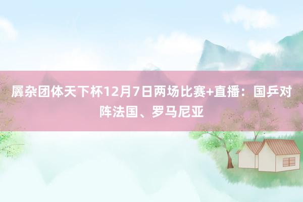 羼杂团体天下杯12月7日两场比赛+直播：国乒对阵法国、罗马尼亚